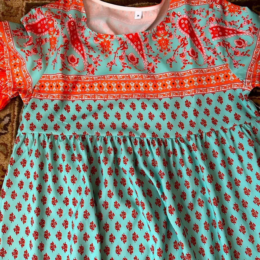 Midi dress in polyester, size 10